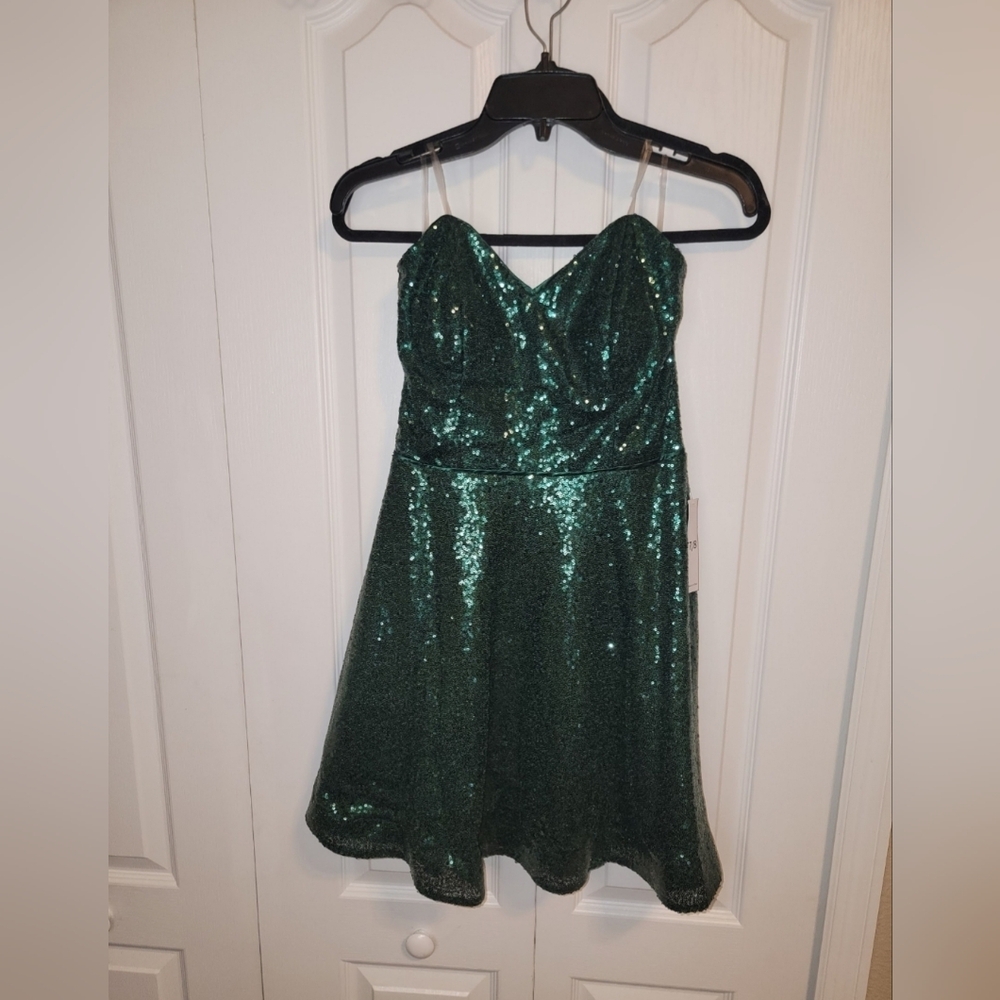 Green Sequin Mini Dress